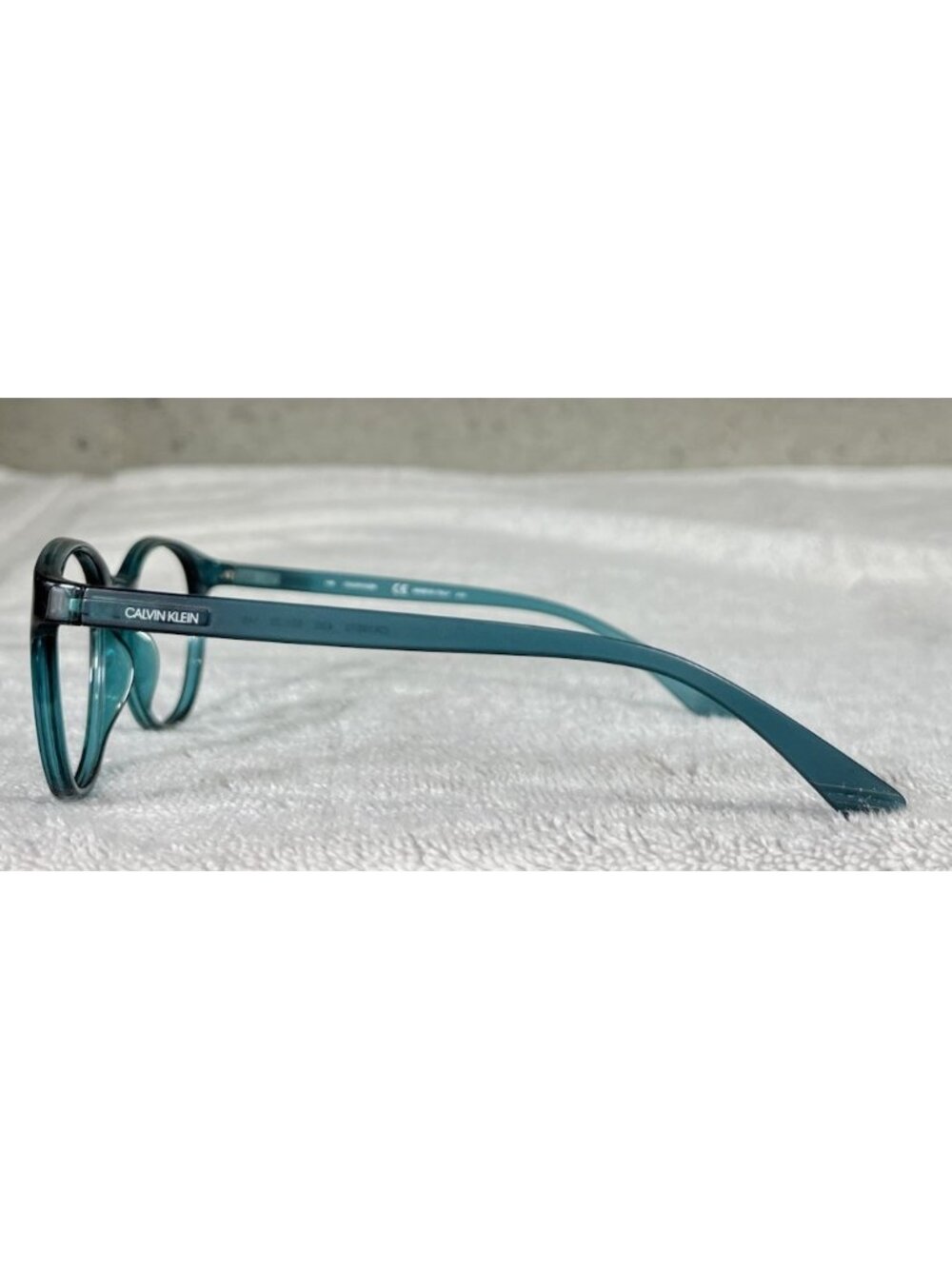Calvin Klein CK19570 430 Round Teal Blue Clear Eyeglasses Frames Italy 50-20-145 - Picture 3 of 8